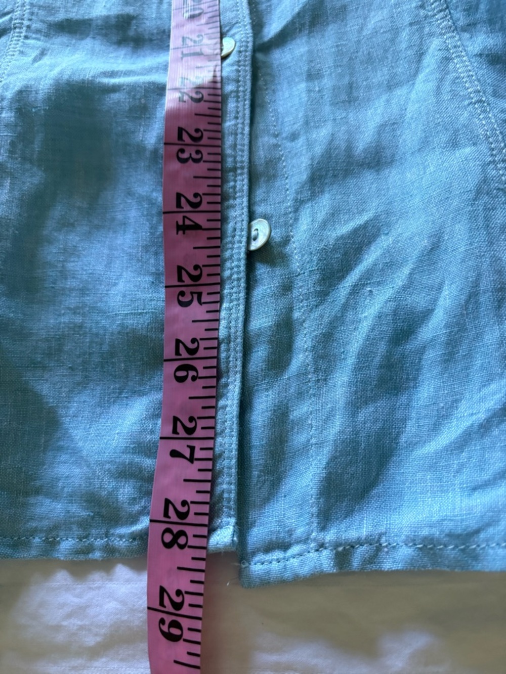 Saks Fifth Avenue Linen Button Front Shirt in Robbins Egg BlueSize XL - Picture 10 of 10